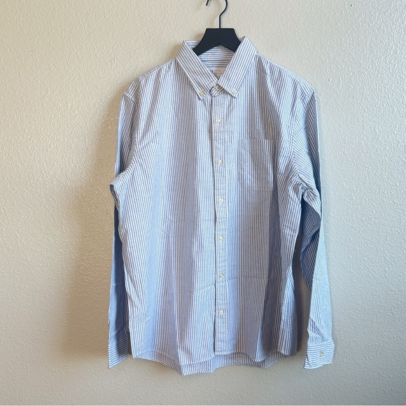 GAP Other - NWT GAP Blue White Pinstripe Button Down Long Sleeve Shirt Mens Size Extra Large